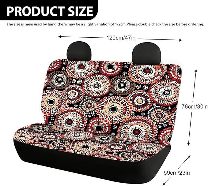 AFPANQZ Mandala Car Rear Seat Covers Set Universal