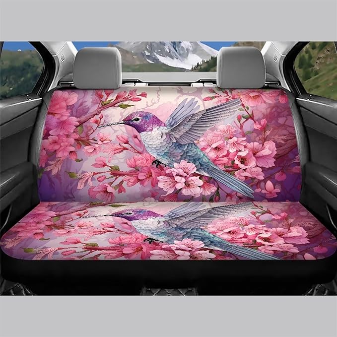 Tupalatus Set of 2 Pack Car Back Seat Covers for Womens Ladies Auto Interior Accessories Pet Dog Car Rear Bench Seat Cushion