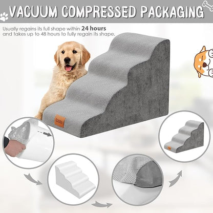 Dog Stairs for Bed 4 Step, 30D Foam 20.1" H
