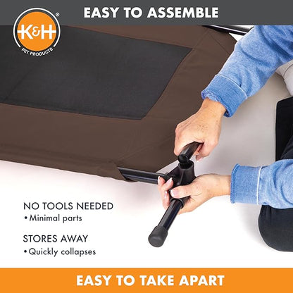 K&H Pet Products Dog Cots Beds for Large Dog- Elevated Outdoor Dog Cot Bed- Raised Dog Hammock Cooling Bed- Washable