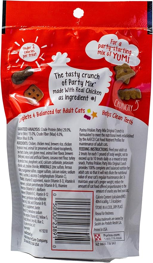 Friskie Party Mix Cat Treats 3 Flavor Variety - (1) Each: Original, Wild West (Beef, Liver, Cheddar), Mixed Grill (2.1 Ounces) - Plus Catnip Toy and Fun Animal Facts Booklet Bundle