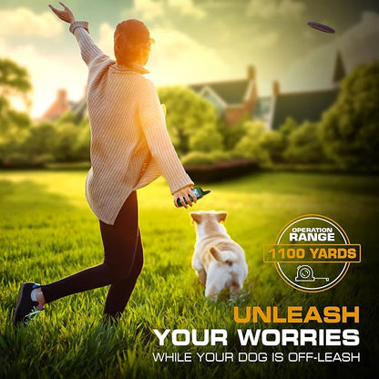 INVIROX Shock Collar for Large Dogs [SPARK K9 X2] 124 Levels 2 Dog Training Collars with Remote 1100yd Range IP67 Waterproof