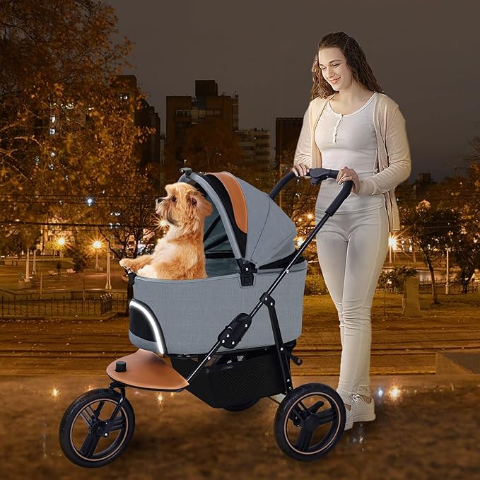 Dog Stroller for Medium Small Dogs 3 in1 3 Wheels