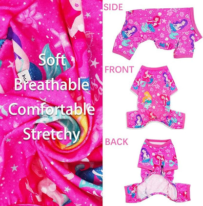 Dog Clothes for Small Medium Dogs Summer Cute Dog Pajamas Boy Girl Dog Pjs Soft Stretchy Doggie Puppy Clothes Cat Pet Jammies Outfit (Pink