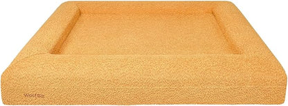 Replacement Cover Only (Beds Sold Separately) - Mustard Boucle - Machine Washable - Anti-Slip - YKK Zippered (Large)