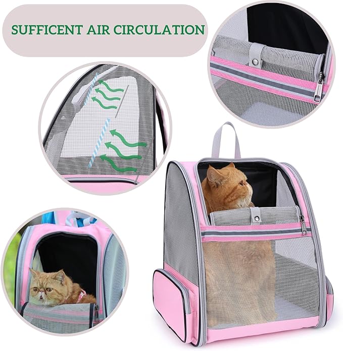 LOLLIMEOW Pet Carrier Backpack for Dogs and Cats,Puppies,Fully Ventilated Mesh,Airline Approved,Designed for Travel, Hiking, Walking & Outdoor Use