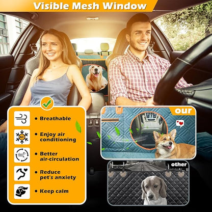 Dog Car Seat Cover for Back Seat 100% Waterproof SUVs,(54" W 56" L,
