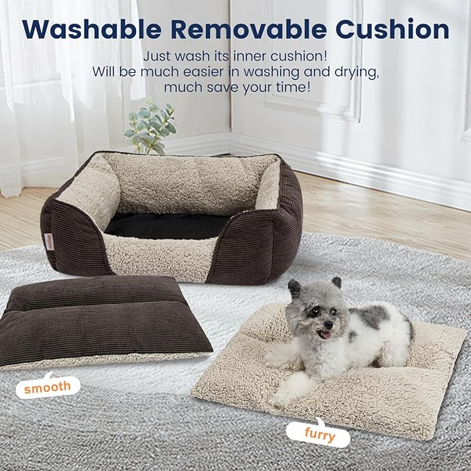 Miguel Washable Cat Beds for Indoor Cats with Removable Cushion 18 Inch