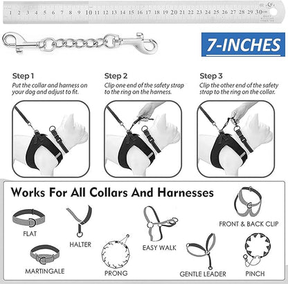 MOZETO Dog Collar Safety Clip (7 inches)