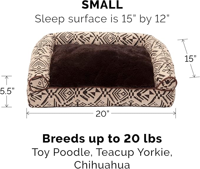 Furhaven Pillow Dog Bed for Small Dogs w/ Removable Bolsters & Washable Cover