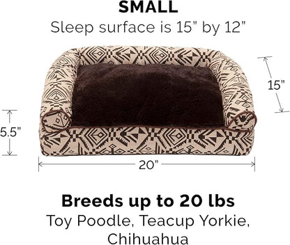 Furhaven Pillow Dog Bed for Small Dogs w/ Removable Bolsters & Washable Cover