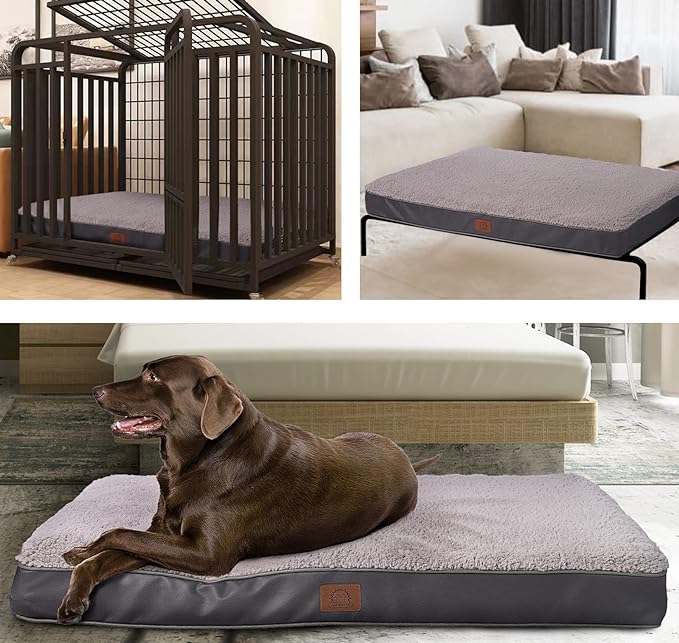 Extra Large Dog Bed Waterproof Dog Bed 3XL(47.5"X29"X4"), Grey