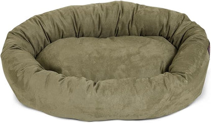 Majestic Pet 24 Inch Suede Calming Dog Bed Washable – Cozy Soft Round Dog Bed with Spine Support for Dogs to Rest their Head 24x19x7 (Inch)