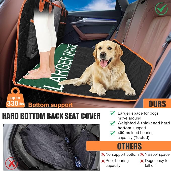 Back Seat Extender for Dogs Hard Bottom Dog 330lbs-Waterproof Dog