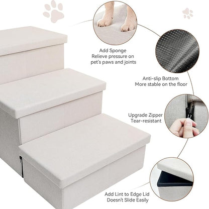 Dog Stairs 17.5"H, Folding 200 lbs 3 Steps