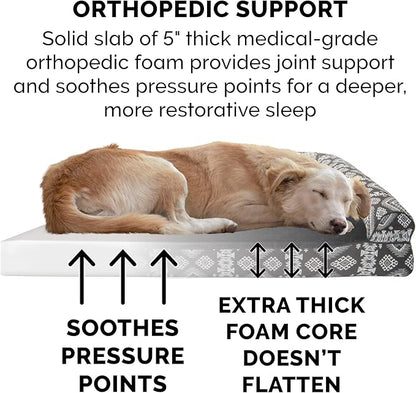 Furhaven Orthopedic Dog Bed for Large Dogs w/ Removable Bolsters & Washable Cover 125 lbs