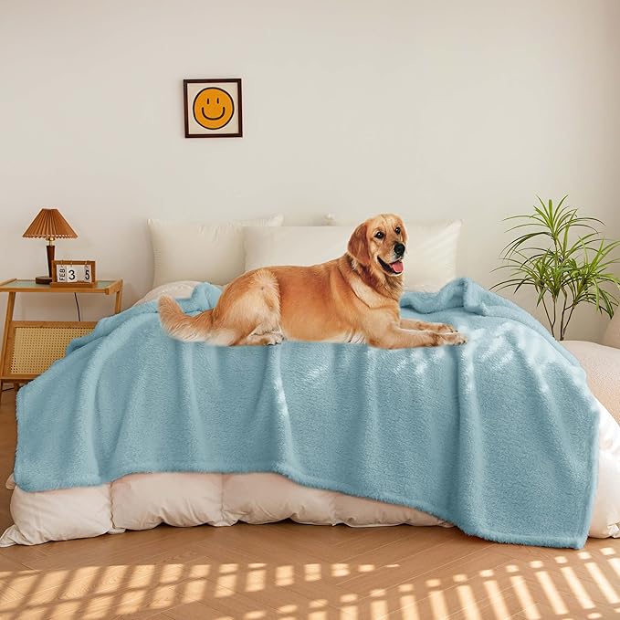 PETHUR Super Soft Dog Blanket for Bed 60"x80", Blue