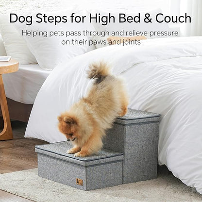 BEDELITE Dog Stairs for Large Dogs 200Lbs with Storage，2 Tiers