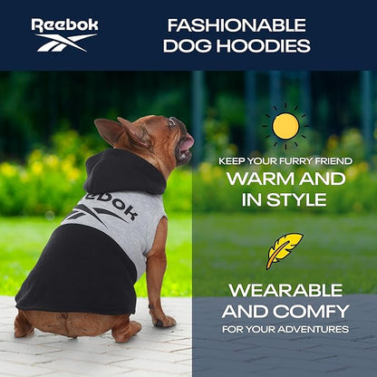 Reebok Dog Hoodie – Fleece Dog Sweater with Leash Hole