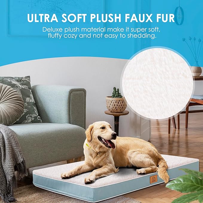 Dog Bed Covers Soft Plush Replacement Washable 47x29x4 Inches,