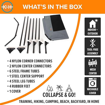 K&H Pet Products Dog Cots Beds for Large Dog- Elevated Outdoor Dog Cot Bed- Raised Dog Hammock Cooling Bed- Washable