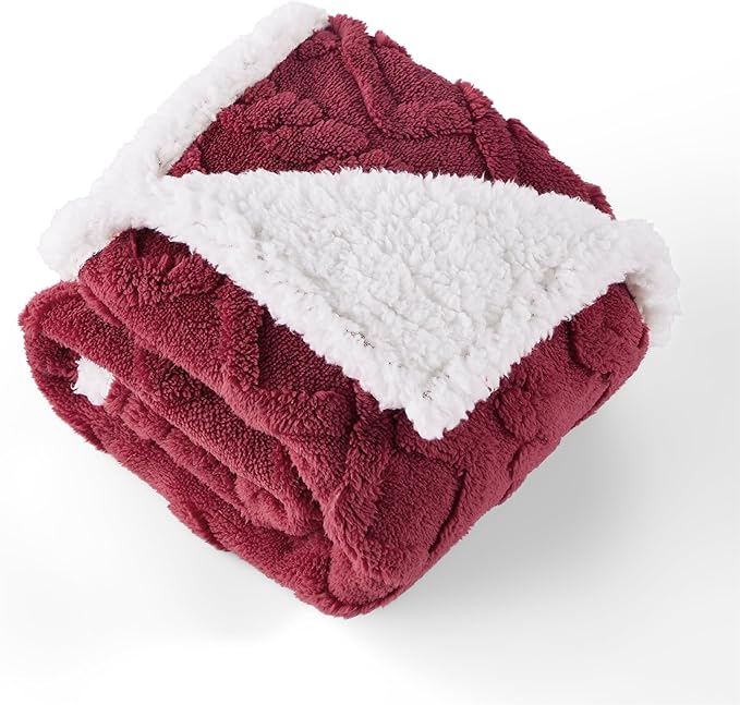 Bedsure Waterproof Dog Blankets for Small Dogs 25"x35", Burgundy