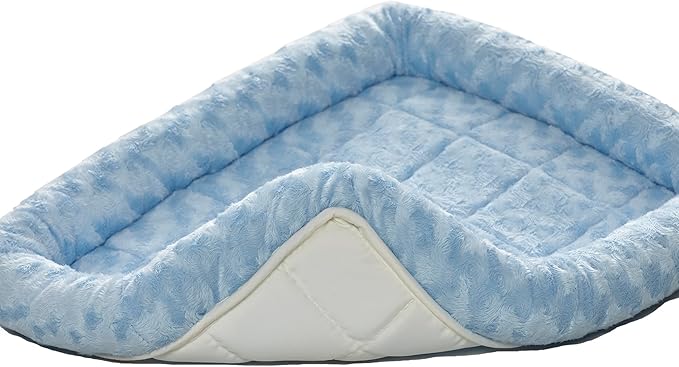 MidWest Homes for Pets Bolster Pet Bed, 18L-Inch Blue Bed w/ Comfortable Bolster | "Toy" Dog Breeds & Fits an 18-Inch Dog Crate | Easy Maintenance Machine Wash & Dry | 1-Year Warranty