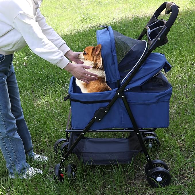 Pet Stroller for Cats/Dogs 4 Wheels 30lbs Small