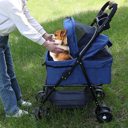 Pet Stroller for Cats/Dogs 4 Wheels 30lbs Small