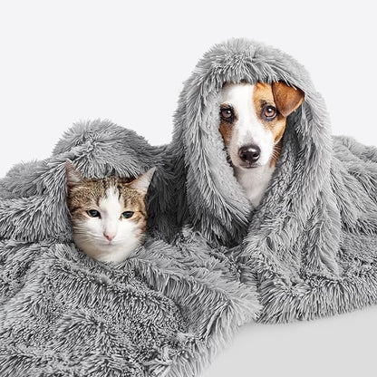 LOCHAS Luxury Fluffy Dog Blanket 20''x30'' Grey