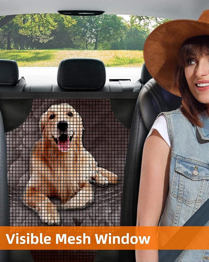 PETICON Dog Car Seat Cover with Mesh Window 100% Waterproof