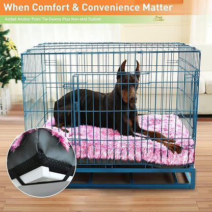 KISYYO Dog Beds for Small Dogs Fixable Deluxe Cozy Dog Kennel Beds for Crates Washable Dog Bed 24 x 18 x 3 Inches,