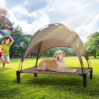 Heeyoo Elevated Dog Bed with Canopy