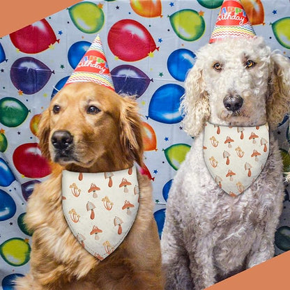 Mushroom Dog Bandana Washable Pets Scarf Triangle Adjustable Handkerchief