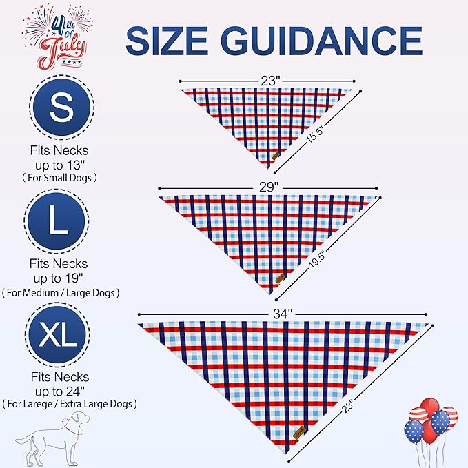 4th of July Dog Bandanas 2 Pack