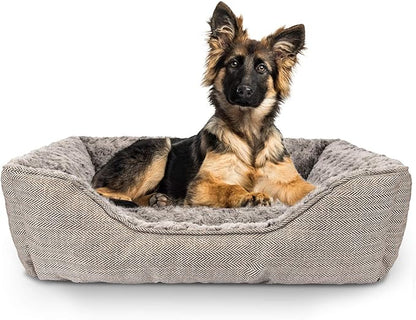 FURTIME Dog Bed for Large Medium Small Dogs Soft Washable Pet Bed Orthopedic Dog Sofa Bed Breathable Rectangle Sleeping Bed Anti-Slip Bottom(30''