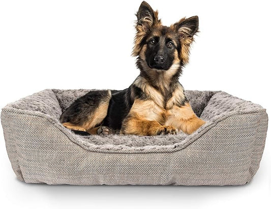 FURTIME Dog Bed for Large Medium Small Dogs Soft Washable Pet Bed Orthopedic Dog Sofa Bed Breathable Rectangle Sleeping Bed Anti-Slip Bottom(30''