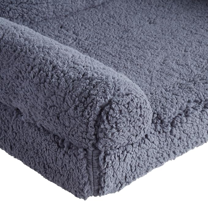 Molly Cozy Sherpa Sofa Style Dog Bed with Removable Cover (36" x 24") -