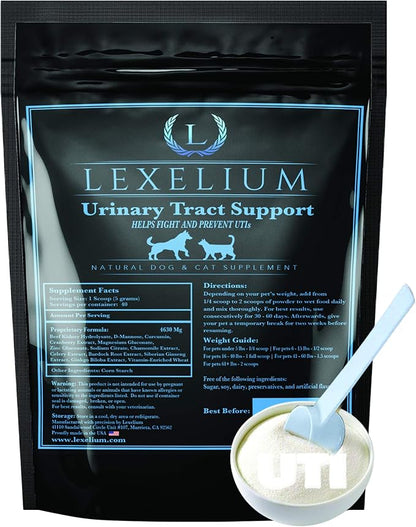 Organic Urinary Tract Infection UTI Support for Dogs and Cats - Fortified with Cranberry, D Mannose, and Curcumin - Optimizes Kidney & Bladder Function - Can Prevent Kidney/Bladder Stones - 200 G