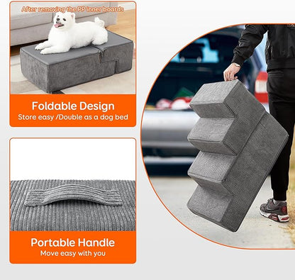 Dog Stairs & Steps for Small Dogs Cats 4-Step (18''