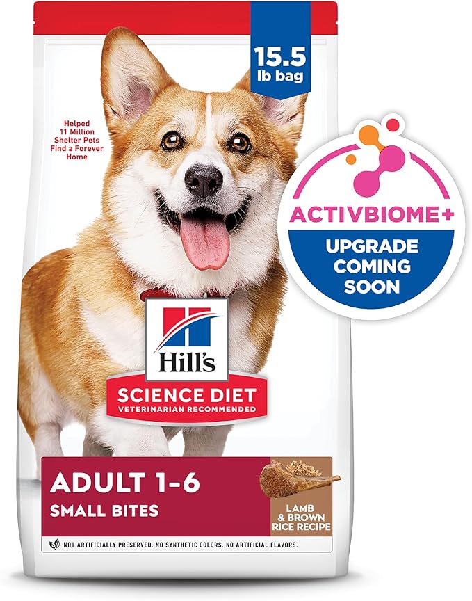 Hill's Science Diet Adult 1-6, Adult 1-6 Premium Nutrition, Small Kibble, Dry Dog Food, Lamb & Brown Rice, 15.5 lb Bag