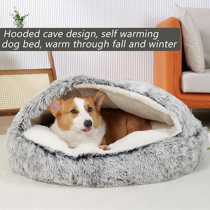 Calming Dog beds and Litter beds with Covers 35 Large 31inch, Grey