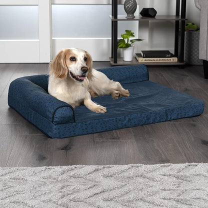 Furhaven Memory Foam Dog Bed for Large/Medium Dogs w/ Removable Bolsters & Washable Cover 55 lbs