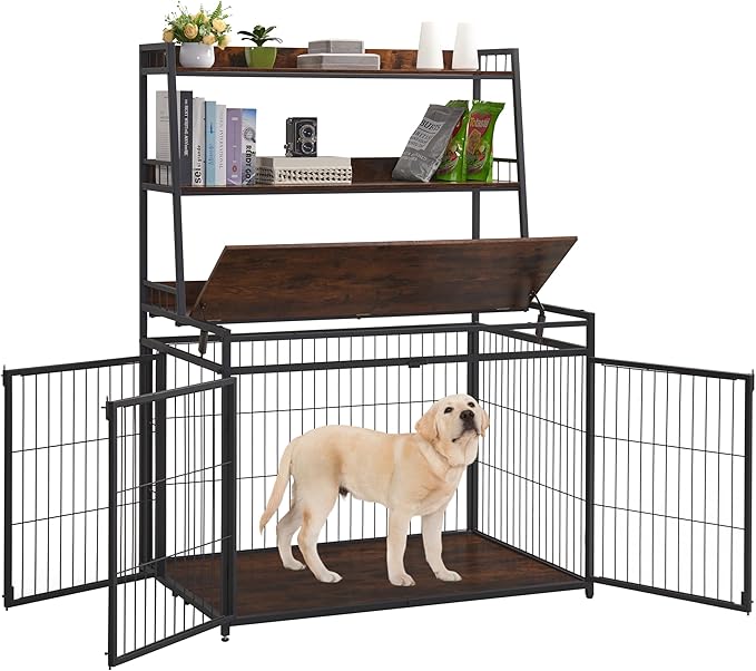 Furniture Style Dog Crate for Small/Medium/Large/X-Large Dog 3 Doors, 3-Layer Storage