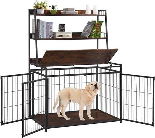 Furniture Style Dog Crate for Small/Medium/Large/X-Large Dog 3 Doors, 3-Layer Storage