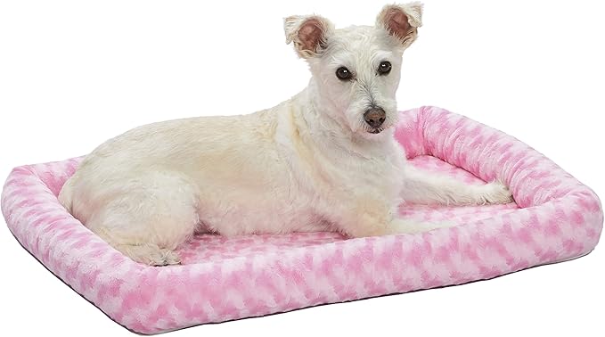 MidWest Homes for Pets Bolster Dog Bed 30L- Inch Pink Dog Bed or Cat Bed w/ Comfortable Bolster 30-Inch Dog