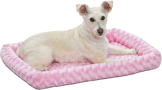 MidWest Homes for Pets Bolster Dog Bed 30L- Inch Pink Dog Bed or Cat Bed w/ Comfortable Bolster 30-Inch Dog