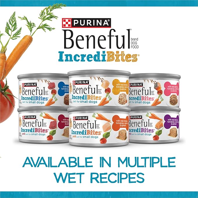 Beneful IncrediBites with Chicken and Natural Bacon Flavor and Porterhouse Steak Flavor Wet Dog Food Variety Pack - (Pack of 12) 3.5 oz. Cans