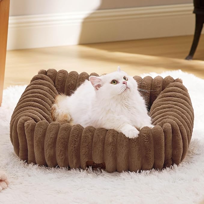 Bedsure Cute Dog Bed for Small Dogs & Cats 20x19x6inches, Copper