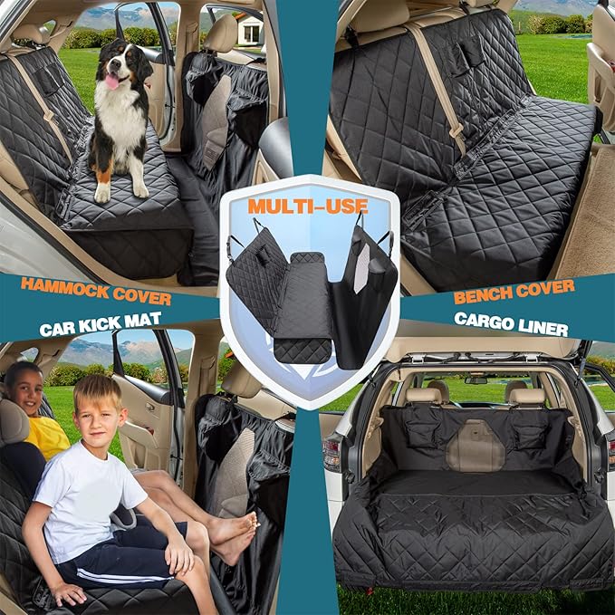 Car Seat Cover for Dogs All Covered Back Seat Cover with Mesh Window